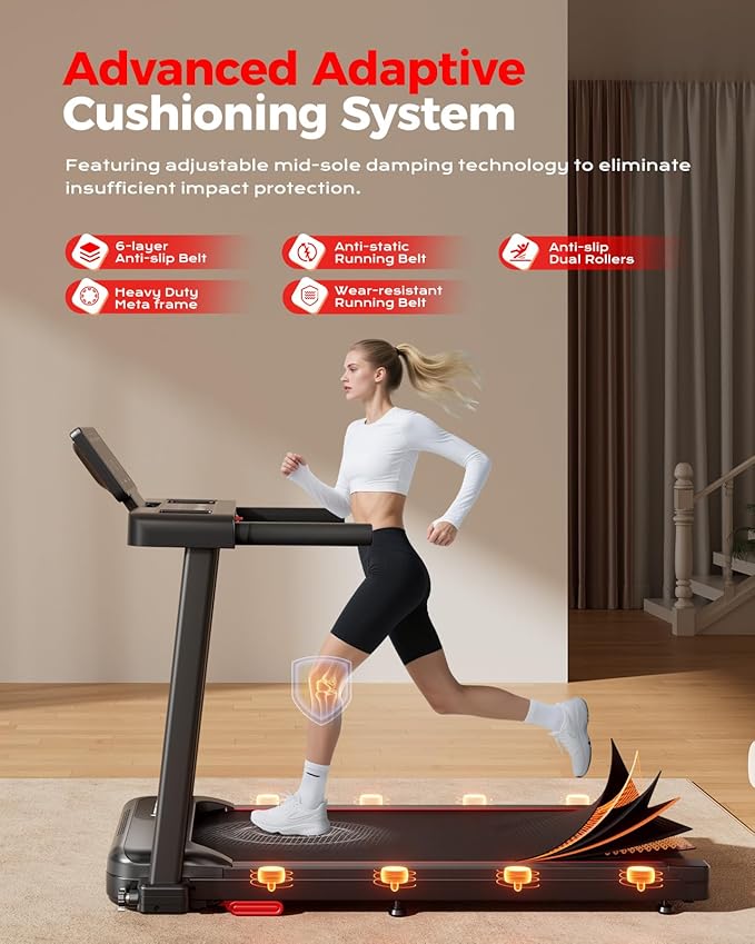 Abonow Foldable Treadmill for Home Small with Incline - 3.0HP Quiet Walking Pad Treadmill with Handles, 300LBS Capacity, Home Office 3-in-1 Portable Treadmills for Running Jogging Walking