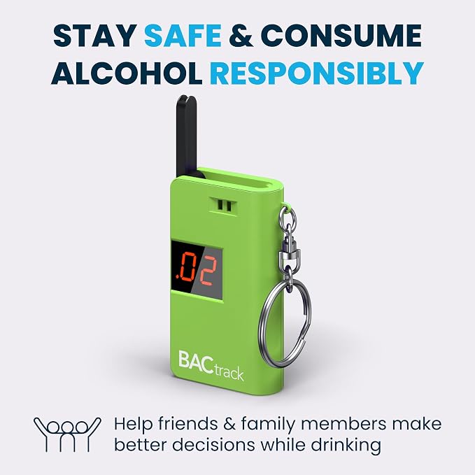 BACtrack Keychain Breathalyzer - Green (2 Pack) | Ultra-Portable Pocket Keyring Alcohol Tester for Personal Use