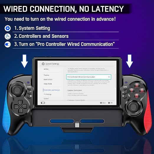 Gammeefy Switch Controller for Switch/Switch OLED, Hall Effect One-Piece Joypad Controller Replacement for Switch Pro Controller, Switch Remote with Turbo & Dual Motor Vibration