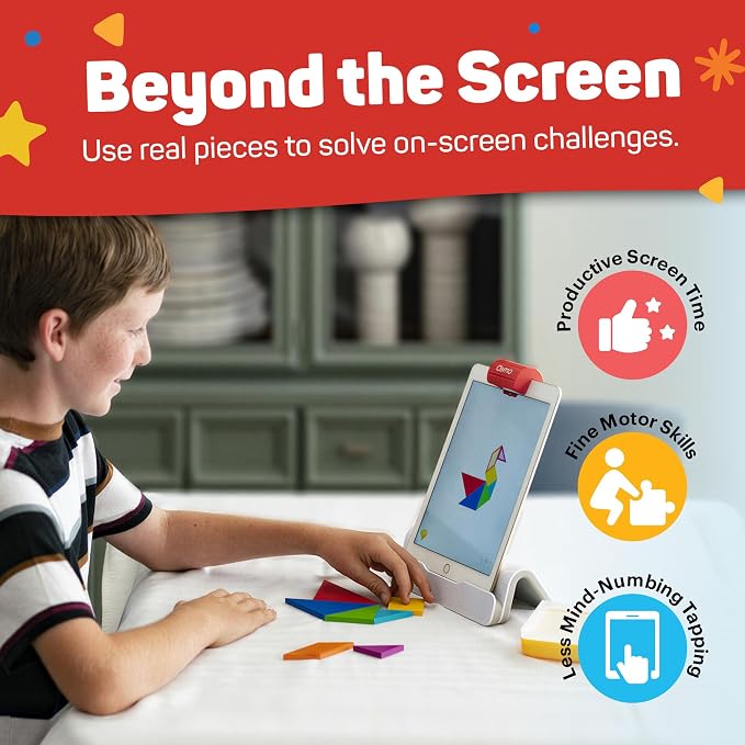 Osmo Genius Starter Kit for Kids Ages 6–10 | 5 Educational Learning Games | iPad Compatible | Educational STEM Learning System | Base Included (5 Games iPad)