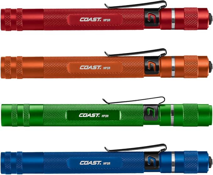 Coast HP3R 500 Lumen Rechargeable LED Penlight with Twist Focus, Red