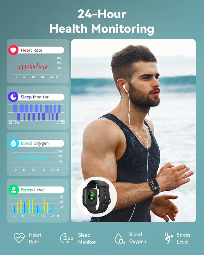 Quican Smart Watches for Women/Men, 2 Bands, Compatible for Android iPhone | 1.8" Fitness Tracker Watches, Alexa Built-in, Waterproof /Bluetooth Calling, Heart Rate/Sleep Monitor, Perfect Smart Gift