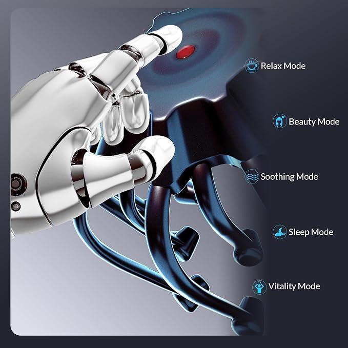 Electric Scalp Massager, 360° Octopus Head Massager Automatic 5 Modes Scalp Stress Relax Device