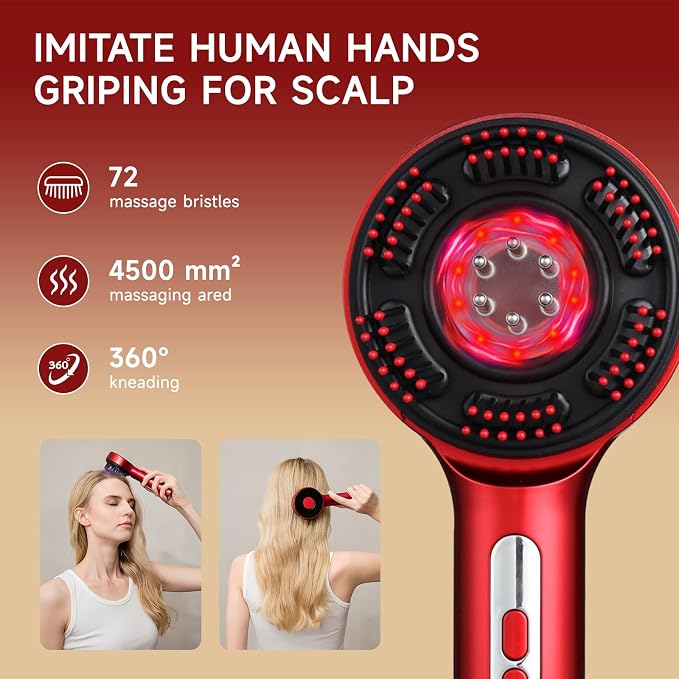 3-in-1 Electric Scalp Massage Comb, Hair Oil Applicator, Five-Level Head Scratching, Soothing and Relaxing to Prevent Hair Loss, Portable Home Massage Comb for Men and Women, Ipx7 Waterproof