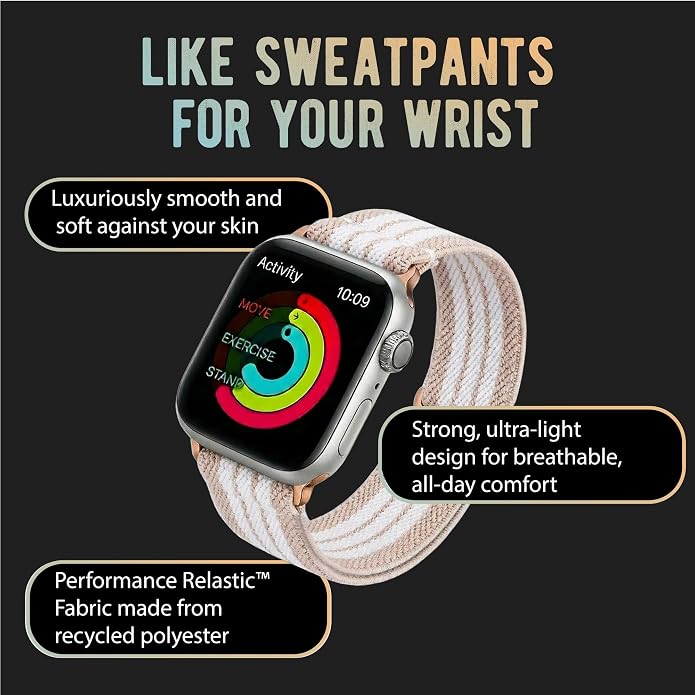 Braxley Bands for Apple Watches - Stretchy and Washable - Adjustable with Apple Watch Bands for Women & Men - Compatible with Apple Watch Series SE Ultra 9 8 7 6 5 4 3 2 1