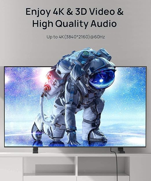 JSAUX 4K Fiber Optic Long HDMI Cable 100 ft 18Gbps High Speed HDMI 2.0 Braided Cord, 4K 60Hz HDR, 2K 1440P 144Hz, 1080p, HDCP 2.2, 3D, ARC, Ethernet Compatible with Monitor TV PC PS5 PS4 Blu-ray -Red