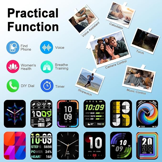 Soudorv Smart Watch(Answer/Make Call), 1.91" Smartwatch for Men Women, 2026 New Fitness Watch with 110+ Sport Modes, Fitness Activity Tracke with Pedometer/Sleep, Silver-Beige