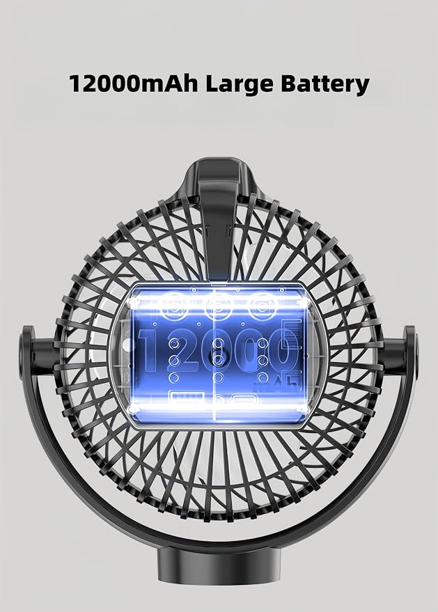 2-Pack Magnetic Cruise Approved Fan with LED Display, 12000mAH Battery Operated Fan with Magnet, Timer, Lighting, Fits for Cruise Ship Cabin, Sleeping, Camping, Travel & Cruise Essentials 2026