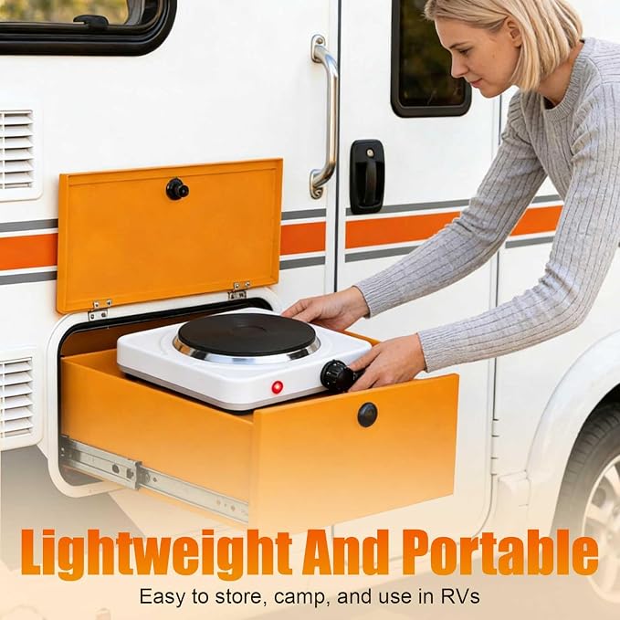 Portable Hot Plate, 1500W Cast Iron Single Countertop Burner, Electric Stove with 5 Levels Adjustable Temperature, Cooktop for Home RV Camping, Easy to Clean, White