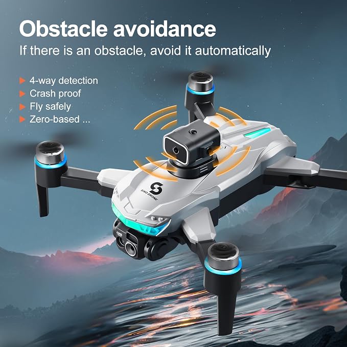 ikaufen S160 Drone with Built-in screen control, Camera for Adults RC Drone With HD Dual Camera WiFi FPV Foldable Quadcopter Aircraft +2 Battery (S160 screen control+2Batte White1)