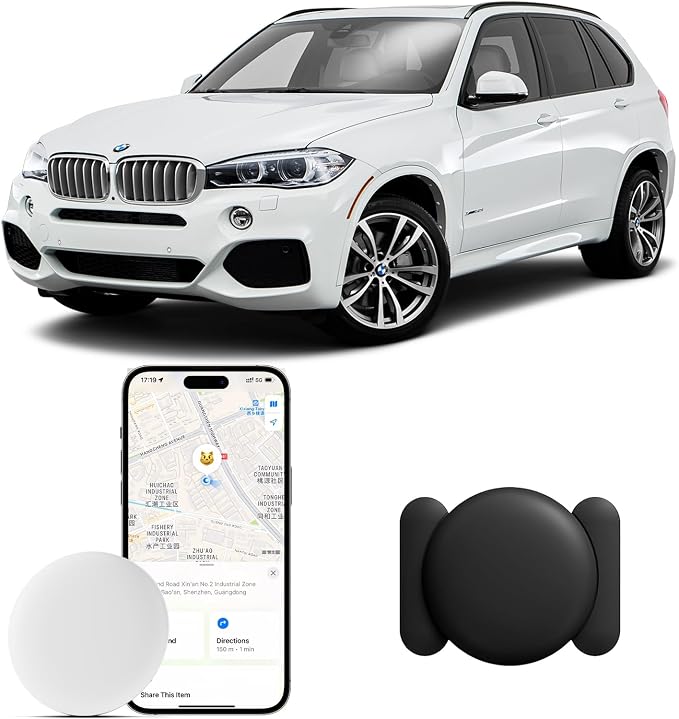 GPS Tracker for Vehicles, 1PCS Real Time Tracking, Tracker Device for Vehicles, Work with Find My (iOS Only), MINI Magnetic Car Tracker Device Hidden, No Monthly Fee, Super Magnetic, Black