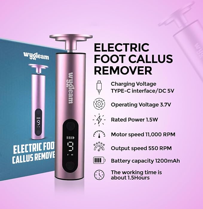 Electric Callus Remover for Feet & Nail File Drill Kit - 2 in 1 Rechargeable Pedicure Tools for Flawless Feet - Professional Foot File with 3 Speeds for Dead Skin Removal - At Home Pedicure