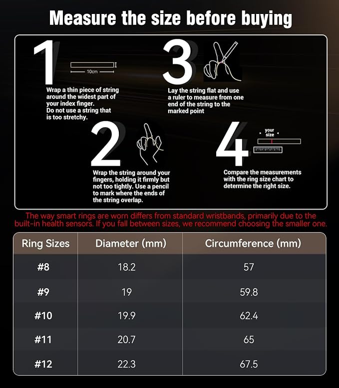 10 Gen Diamond Smart Ring and Wireless Charging Case【Industry Ranking No.1 – 0 Measurement Error】 2026 Smart Ring for Women & Men for Sleep Tracking Wearable Device,Fitness Ring 11#
