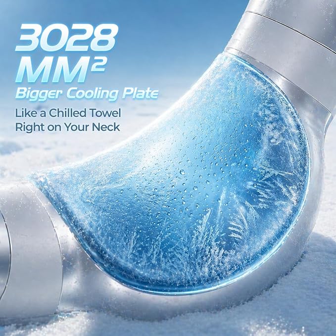 Neck Air Conditioner with Semiconductor Cooling Plate, 7000mAh Rechargeable Wearable Neck Fan with 3 Speeds, 0.79 lb Lightweight Hands-Free Portable Cooler for Hot Flashes, Office, Travel & Outdoor