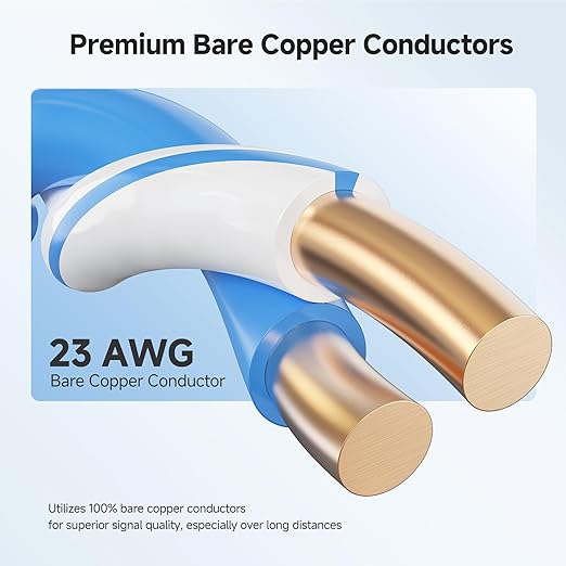 Cable Matters [UL Listed] 10Gbps in-Wall (CM) Rated 23AWG Bare Copper Cat 6 Cable - 1000ft, Solid, UTP Cat6 Bulk Ethernet Cable, Cat6 Ethernet Cord, Black
