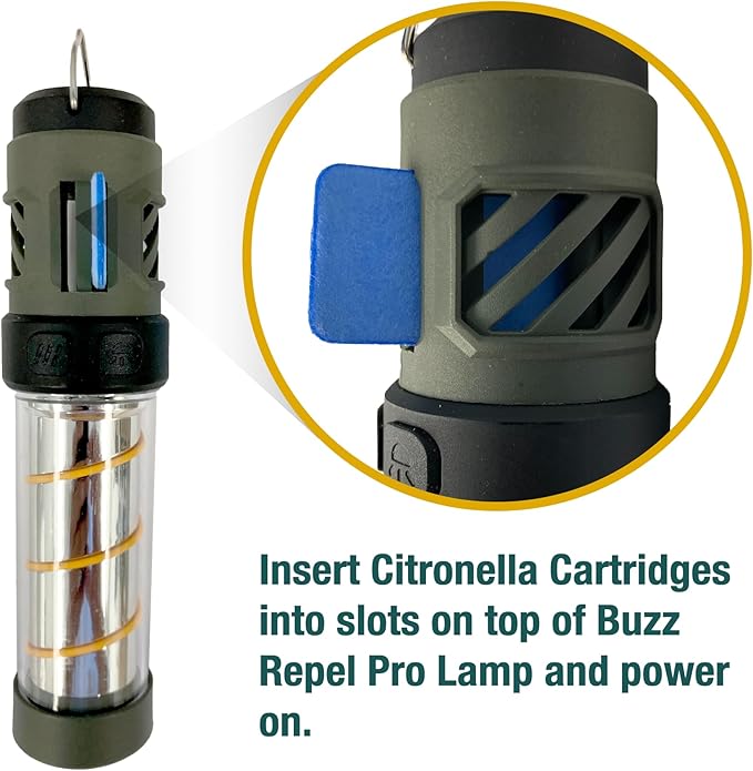 Mozz Shield Mosquito Repellent Outdoor Lantern Flashlight USB-C Rechargeable Camping Light with Citronella Mats Magnetic Base Tripod Waterproof for Patio Yard (6 Citronella Refills Cartridges) Blue