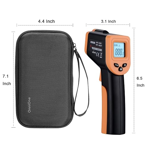 OnniOne Infrared Thermometer Temperature Gun -58℉~1022℉, Digital Laser Thermometer Gun for Cooking Blackstone Pizza Oven Griddle, IR Thermometer with Carrying Storage Case, Backlit (NOT for Human)