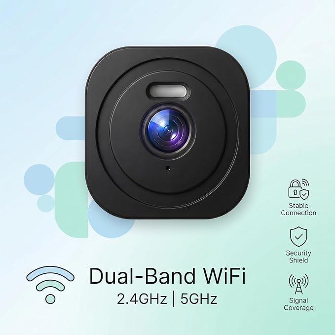 4MP 2K Window Camera, No Glare Thru-Glass Full-Color Night Vision, 2.4GHz & 5GHz WiFi Indoor Cameras for Home Security, Easy Install, Motion Detection, No Monthly Fee, 24/7 Recording