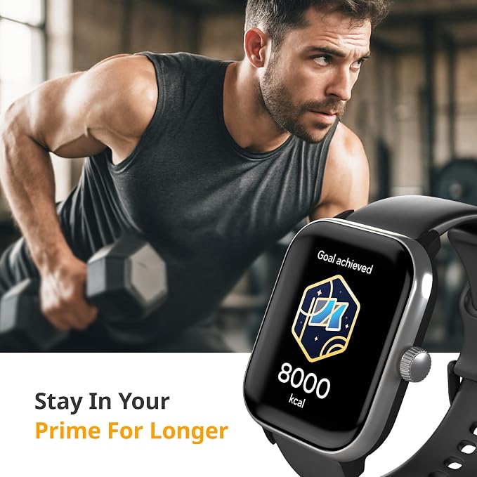 Spade & Co Health Smartwatch 4 - Smartwatch for Men & Women, Heart Rate, Sleep & SpO2 Monitor, Pedometer, Fitness Tracker, Answer/Make Calls IP68 Waterproof iOS & Android Compatible
