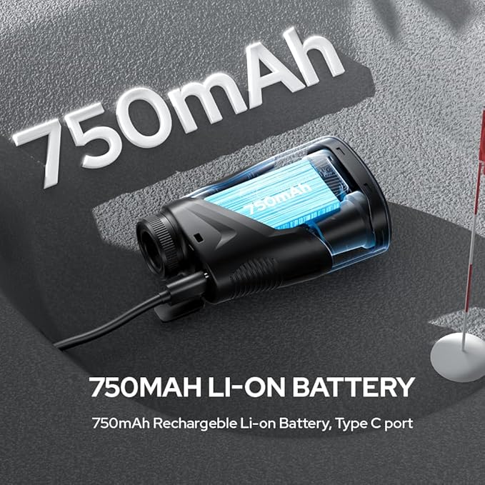 Golf Rangefinder with Slope and Pin Flagpole Lock Vibration, 1200 Yards Range Finder, External Slope Switch, Golf Tournament Legal, Rechargeable Battery, Magnetic Stripe, 6X Magnification