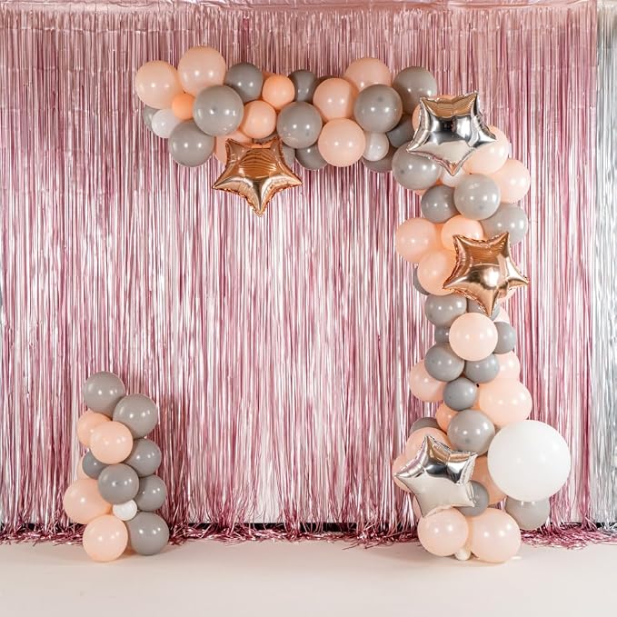 Restaurantware-Balloonify Balloon Garland Set, 1 Party Decoration Kit - 126 Balloons, With Chain, Champagne Star Latex Balloon Arch Kit, Includes Glue Dots And Ribbon- Restaurantware