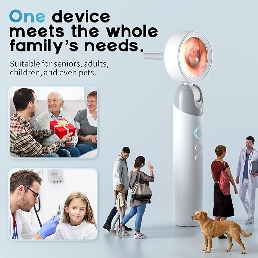 1080P HD Otoscope Ear Camera for Family, Medical Grade 1.38" Screen, Telemedicine Ready, 12 Silicone Tips and 3 Adhesive Ear Sticks, Photo/Video, Type-C Charging, Home Medical | 1.38" Screen for real-time viewing. Capture photos and videos, Connect to ...
