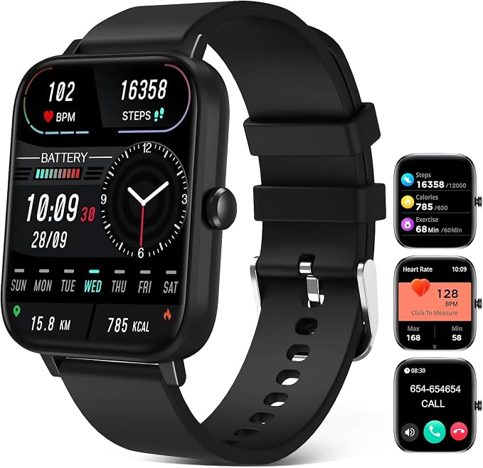 Fitness Trackers Watch with 24/7 Heart Rate Monitor, Activity Tracker with Pedometer, Calorie & Step Counter, Sleep Monitor - IP68 Waterproof Smart Watches for Women Men, Android & iPhone