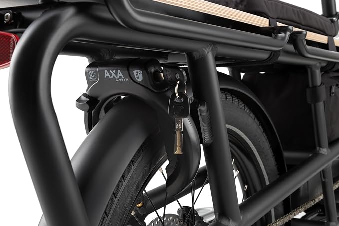 AXA Block XXL Ring Bike Lock, Heavy-Duty Retractable Rear Wheel Frame Lock with 56 mm (2.2") Extra-Wide Opening, Anti-Theft Security System for Bicycles, City Cruisers, Commuter, and E-Bikes