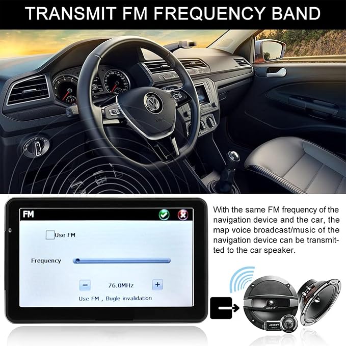 GPS Navigation for Car, Latest 2026 Map 7 inch Touch Screen Car GPS, Voice Turn Direction Guidance, Support Speed and Red Light Warning, Pre-Installed North America Lifetime map Free Update