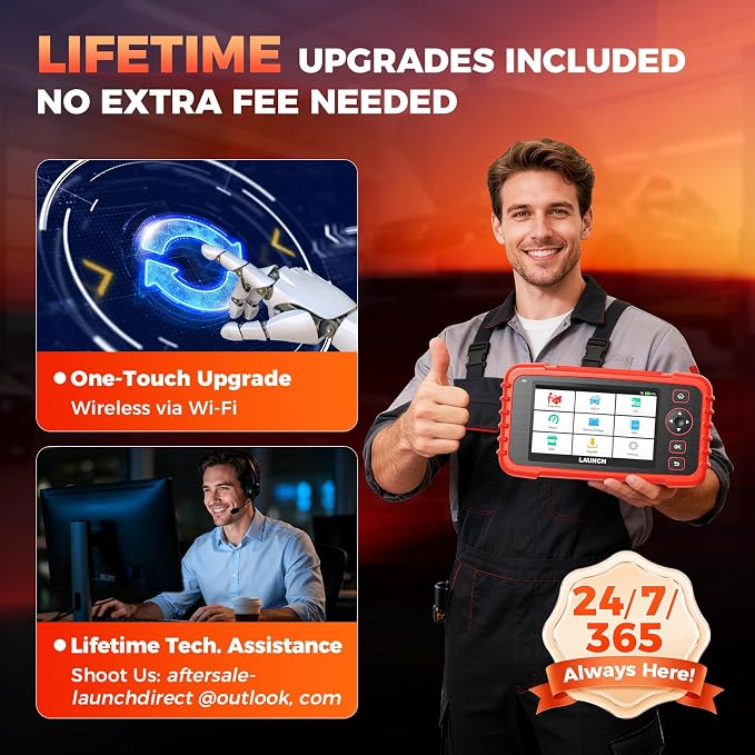 Launch CRP 123X Plus 2026 OBD2 Scanner Diagnostic Tool, All System Car Scan Tool Lifetime F.Ree Update, Oil Reset, SAS Calibration, Throttle Adaptation, Auto VIN, Battery Test, Upgraded of CRP123X