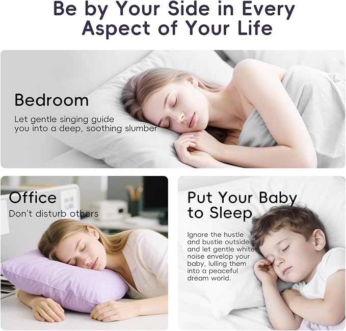 Under-Pillow Bone Conduction Sleep Speaker, Under-Pillow White Noise Sound Machine with Sleep Timer, TF Card Compatible for Side Sleepers & Insomnia, Designed to Calm the Mind & Support Deeper Sleep