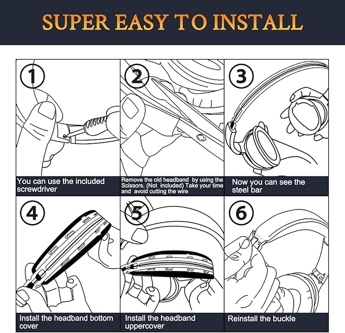 SOULWIT Replacement Kit for Bose QC15/QC2 QuietComfort Headphones, Ear Pads Cushions + Headband + Silicone Earpads Cover Protector - Black Gold