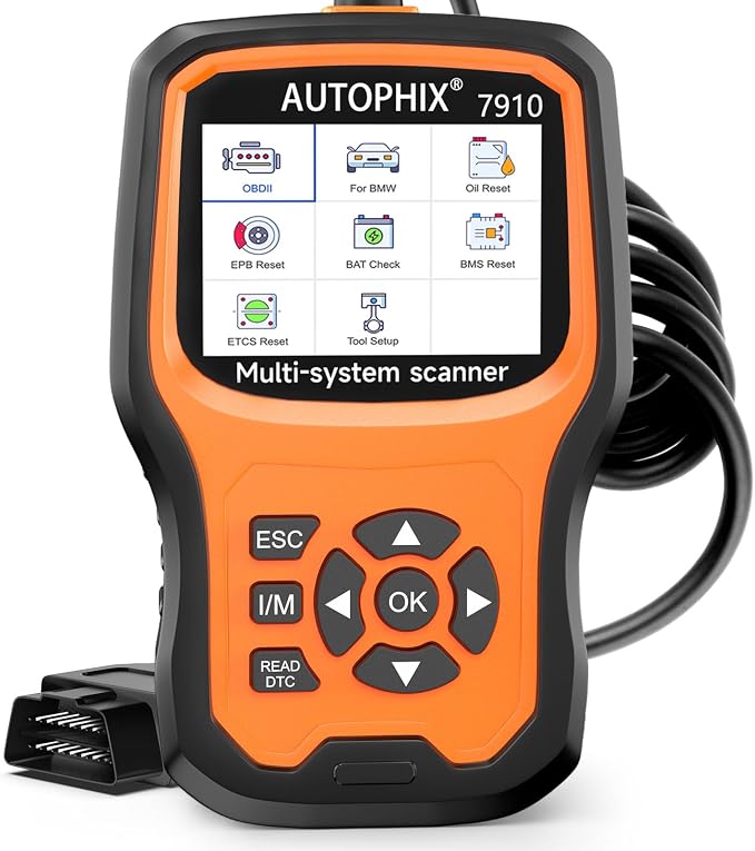 AUTOPHIX 7910P+ BMW OBD2 Scanner, Full System Diagnostic Tool | Battery Registration Tool for BMW, MINI and Rolls-Royce OBD2 vehicles. All Reset Services like EPB, CBS, SAS and DPF reset