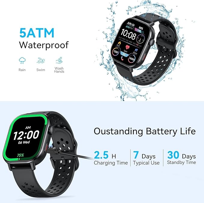 Smart Watch for Men Women (Answer/Make Calls), 2026 New Fitness Tracker Built-in GPS, 2.06"HD Fitness Watch with 110+ Sports Modes, Heart Rate/Sleep Monitor, 5ATM Waterproof for Outdoor Android iOS