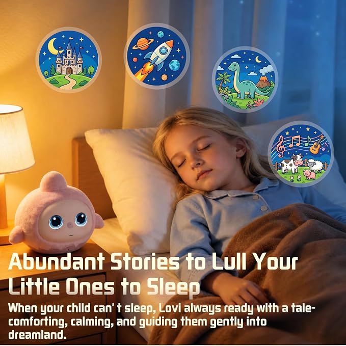 Lovi AI Interactive Emo Robot for Kids, Smart Plush Talking Toys Companion, LCD Eye Screen Desktop Robots for Play, Bedtime and Learning, Rechargeable Electronic Pets Gift for Boys and Girls