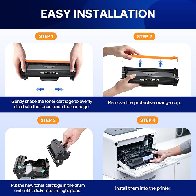 TN760 Toner Cartridge and DR730 Drum Unit Replacement for Brother TN 760 TN-760 TN730 DR-730 Compatible with MFC-L2710DW MFC-L2750DW HL-L2370DW DCP-L2550DW Printer (2 Toners, 1 Drum Unit, 3 Pack)