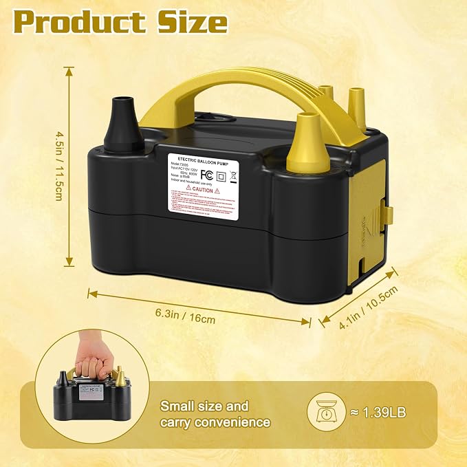 IDAODAN Electric Balloon Pump, Portable Electric Balloon Blower Machine Inflator Air Pump for Party Decorations