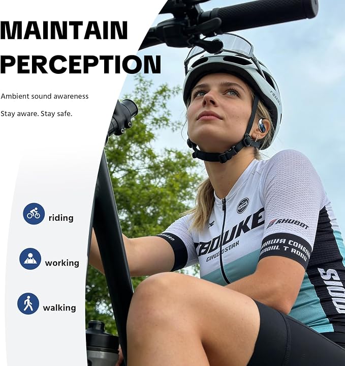 Open Ear Headphones, Over Ear Earbuds with Ergonomic Earhook & Cool Rotating Design, Bluetooth 6.0, 60-Hour Battery Life, IPX5 Waterproof, Touch Control, for Cycling, Running, Fitness Workout