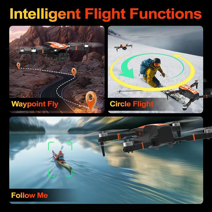 LE-IDEA GPS Drone with Camera for Adults, IDEA12GPS Drone with Camera 4K | Brushless Motor, Auto Return Home, Follow Me, Foldable, RC Quadcopter for Beginners Foldable Toys Gifts, Under 249g