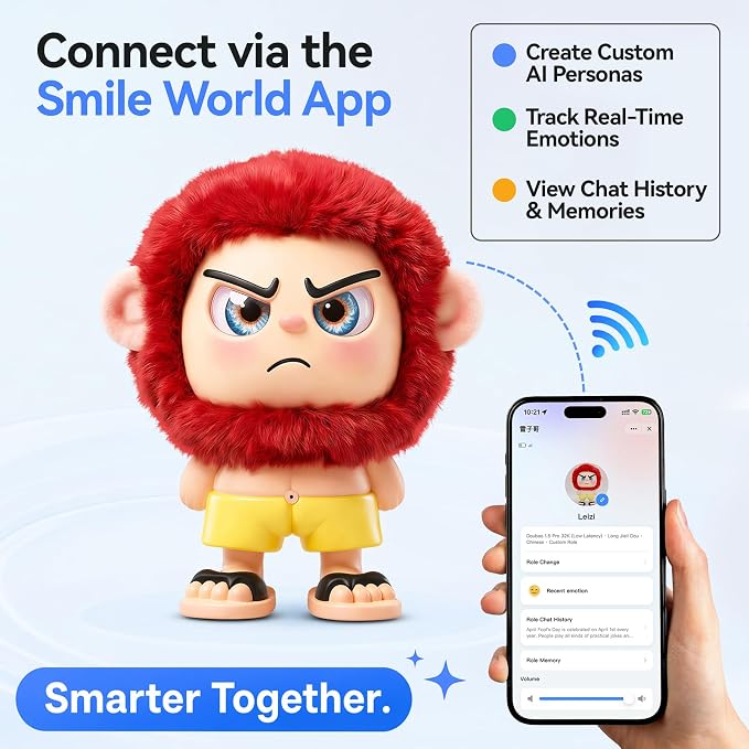 AI Robot,AI Companion & Emo Robot, Plush Interactive Toy Figure, Artificial Intelligence Product, Long-Distance Relationship Robot Gift for All Ages.