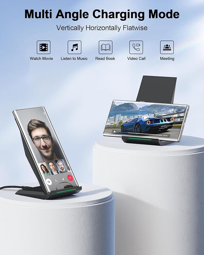 NANAMI Wireless Charger -Wireless Charging Stand with USB C Charger 30W Wall Charger PD3.0 Fast Charging for iPhone 15/14/13/12/SE 2020/11 Pro/8, Samsung Galaxy S24/S23/S21/S20/S10