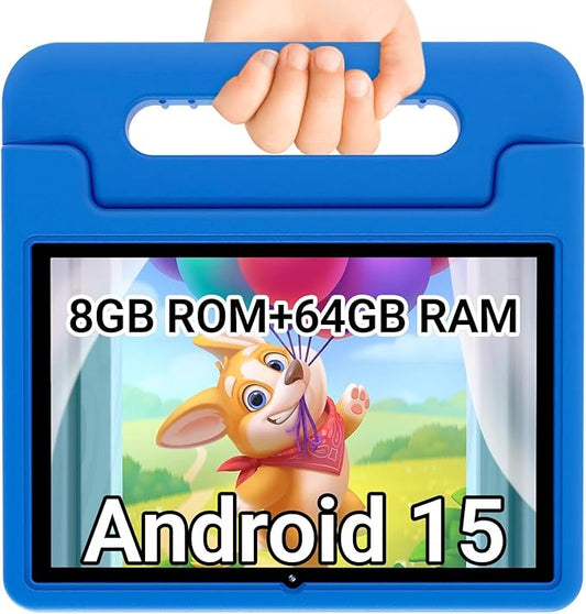 2025 Kids Tablet, 10.1" Kid Tablets with Case, Octa-Core, 8+64GB Storage (1TB Expand), Pre-Installed Educational Apps and Parental Control, WiFi 6, Eye Protection Mode