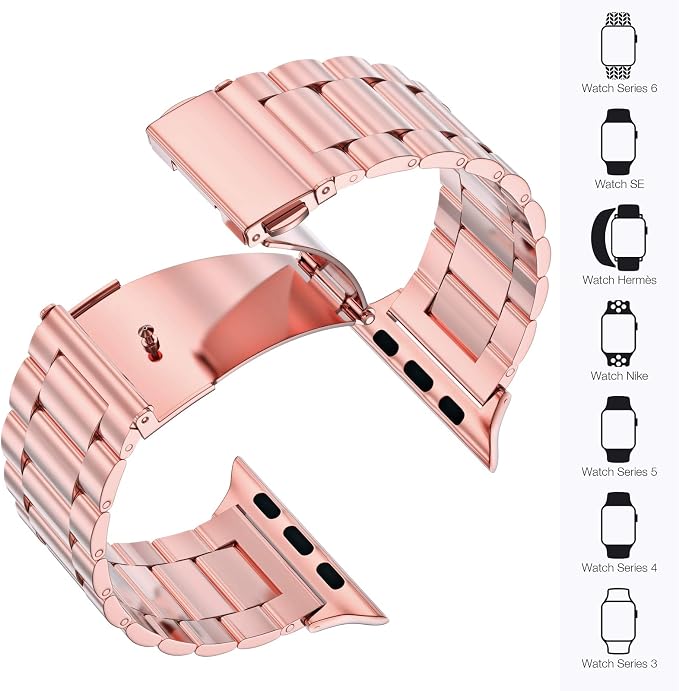 EPULY Metal Band Compatible with Apple Watch Bands for Men Women 42mm 41mm 40mm 38mm, Business Stainless Steel Strap for iWatch Bands Series 11 10 9 8 7 6 5 4 3 2 1, SE3 2 1, Ultra3 2 1