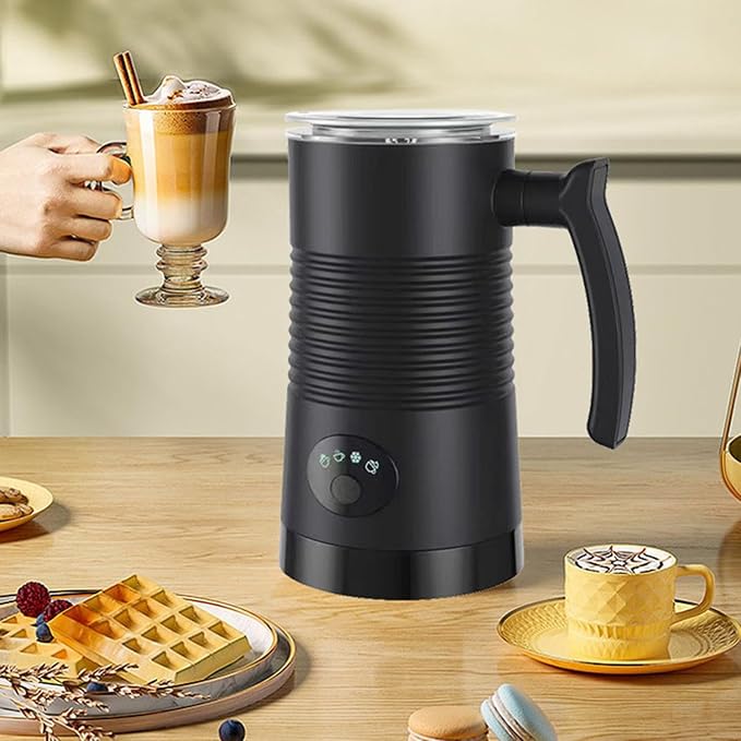 DIY Milk Frother,Large-Capacity Milk Warmer,11.9oz/350ml Electric Milk Steamer,Hot/Cold Stainless Steel Milk Frother,4 in 1 LED Touch Screen Milk Foam Maker for Coffee/Hot Chocolate/Latte/Cappuccinos