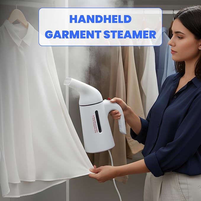 Handheld Garment Steamer – 700W Portable Clothes Steamer with ABS+PC+Stainless Steel+Silicone Build – Black Color, 110V with US Plug – Fast Heat-Up, Powerful Wrinkle Removal