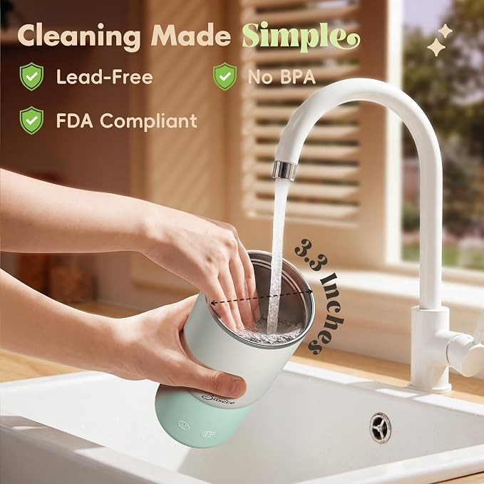 Portable Bottle Warmer with 120W Fast Heating, Portable Milk Warmer for On-the-Go Use, 4500 * 4mAh Rechargeable with Long Battery Life, 316 Stainless Steel Warmer for Breast Milk, Formula & Water