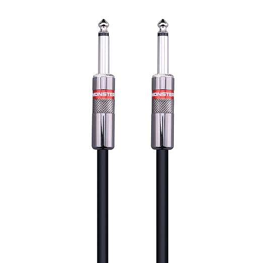 Monster Cable Prolink Classic Speaker Cable 12 ft – 1/4-Inch to 1/4-Inch Instrument & Amp Cable, Straight Connectors, Duraflex Jacket, Audio Cable for Guitar, Bass, Amplifier and Speaker