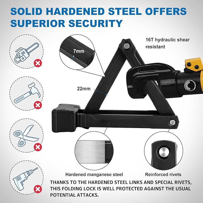Compact Folding Bike Lock, Heavy Duty Anti Theft Bicycle Lock with 3 Keys and Mount, Lightweight for Road Bikes, Mountain Bikes, E-Bikes, Motorcycles, Scooters - 95cm (37 in)
