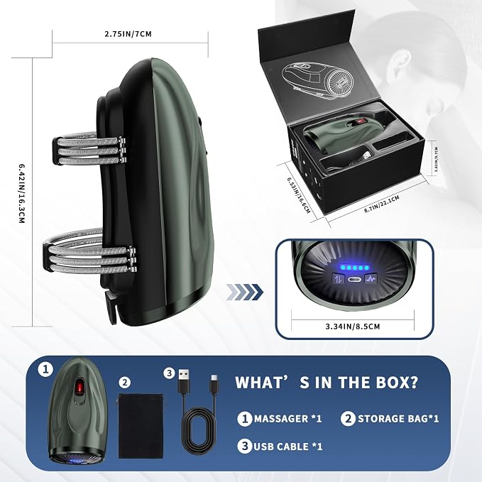 Cordless Handheld Massage,Professional Barber Cordless Handheld Massager,5-Speed Adjustment Button,5massage Modes,Neck/Legs/Hand Massage，2600AMH USB Charge (Green)