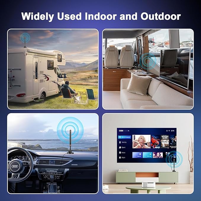 TV Antenna Indoor Antenna for Smart TV for Long Range Reception and All Smart TVs HD Digital Antenna with Amplifier Signal Booster for Local Channels Supports 4K 1080p-Orange